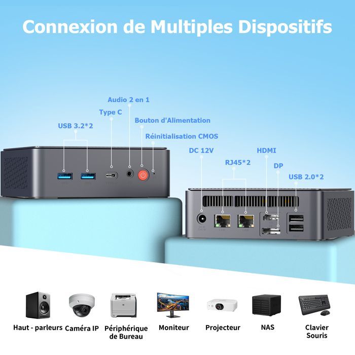 AWOW Mini PC W-11 Pro Twin Lake-N N150 neliydinsuoritin 3,60 GHz, 16 Gt:n DDR4 3200 MHz -levy, 512 Gt:n M.2 PCIE3.0 SSD