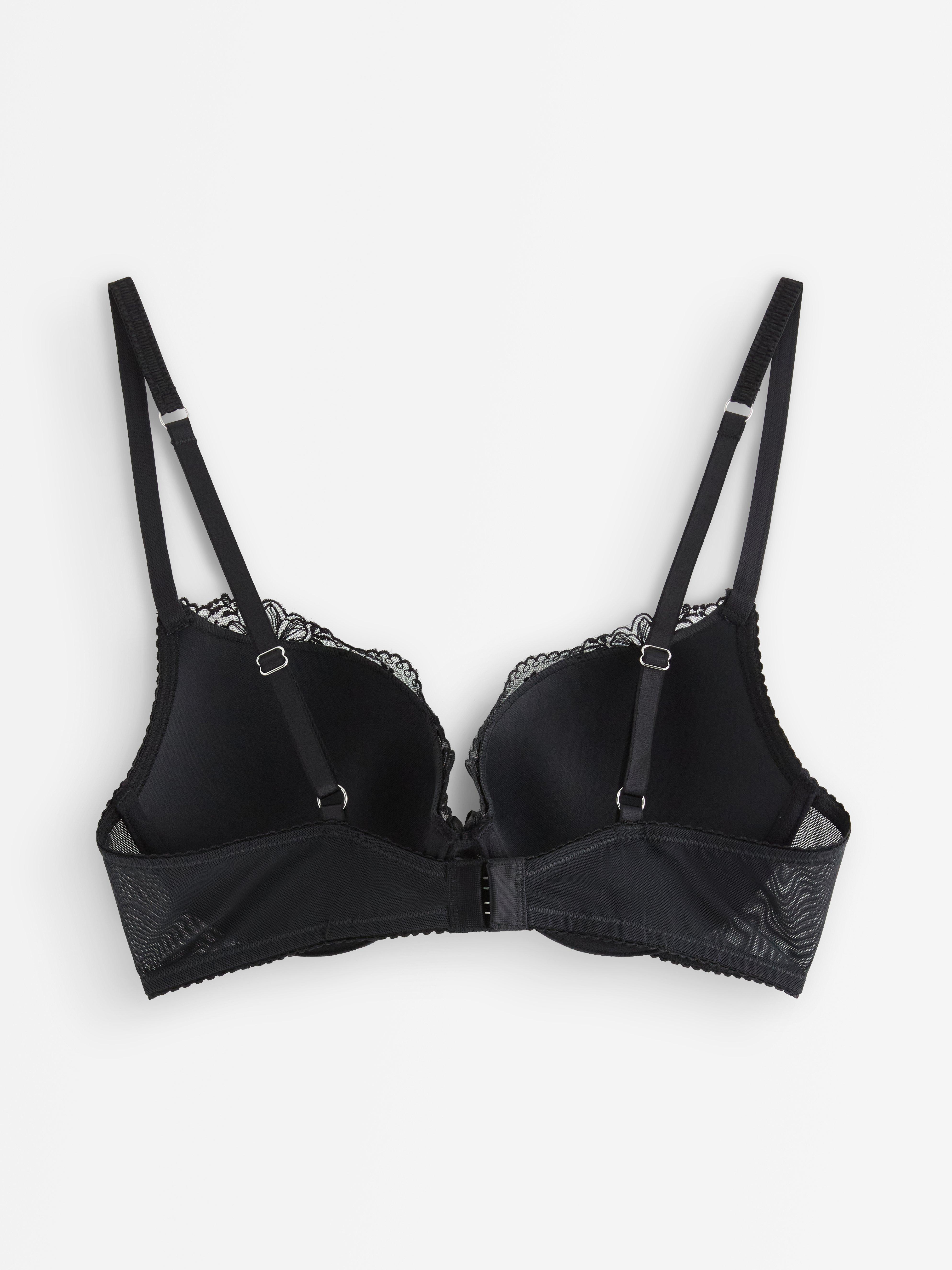 Sujetador push-up Malva con encaje negro