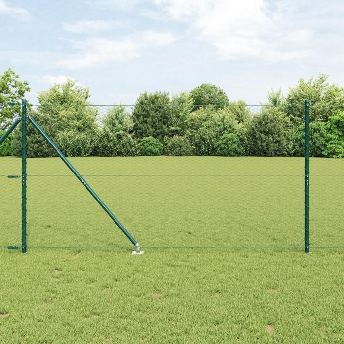Valla hexagonal verde vidaXL de acero de 1,4 x 10 m, 3353067
