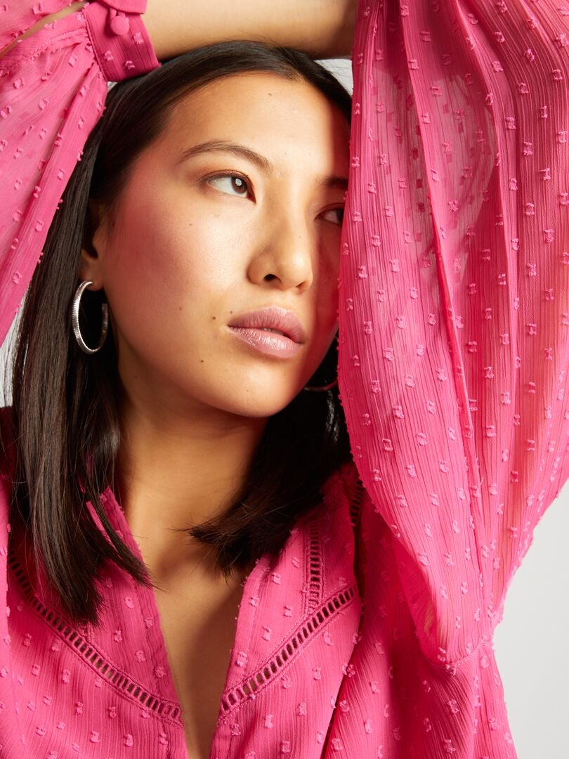 Vestido de voile Plumetis - ROSA