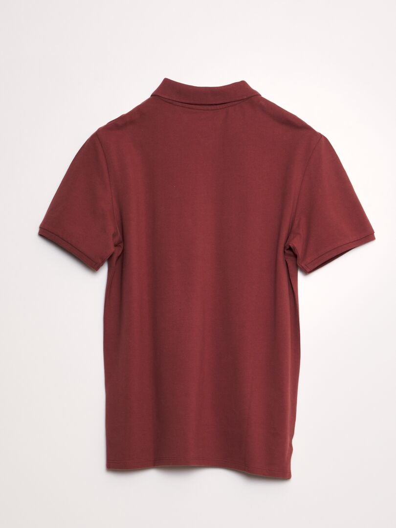 Polo piqué de algodão - VERMELHO