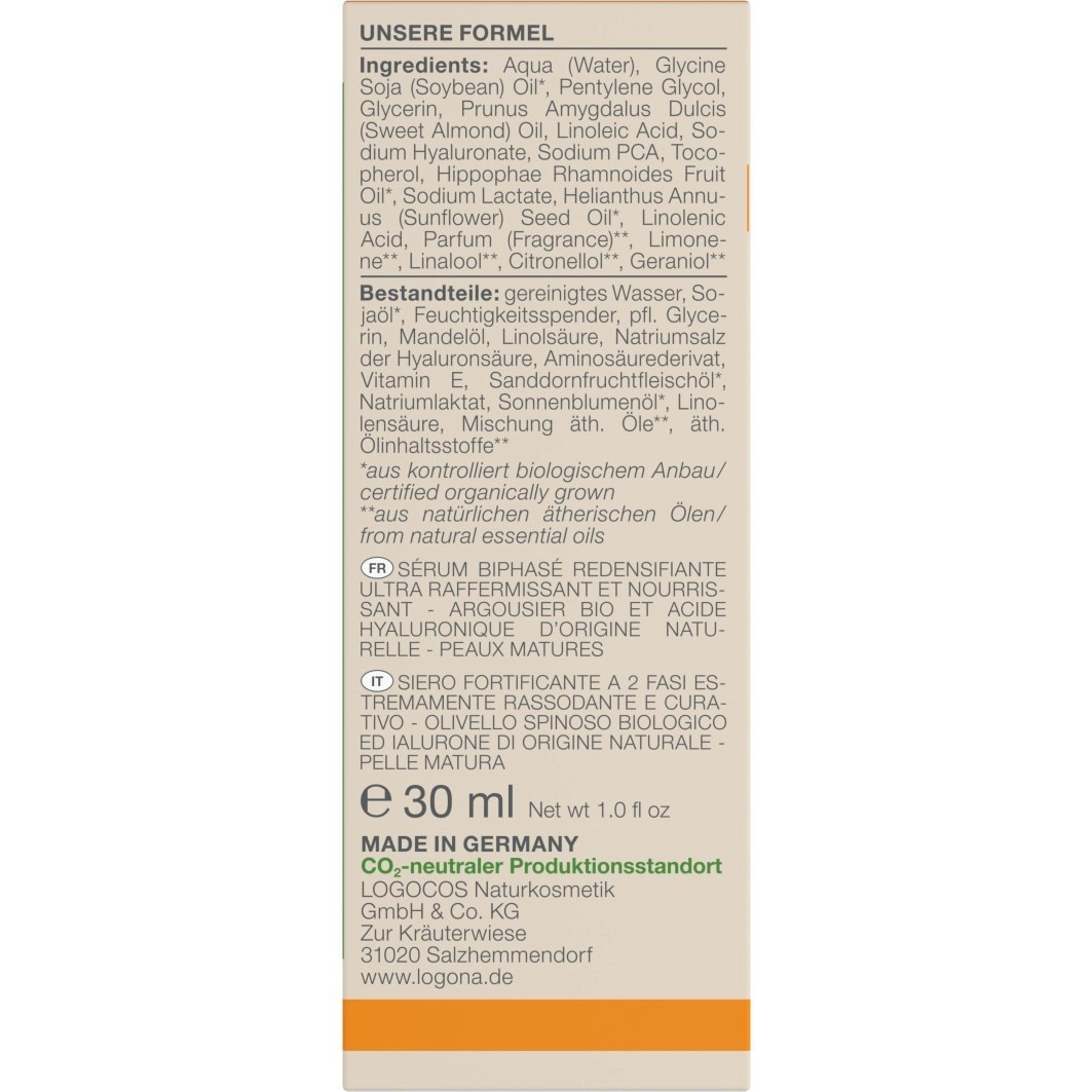 Logona Hydraterend Serum met Anti-Aging Effect – 30 ml