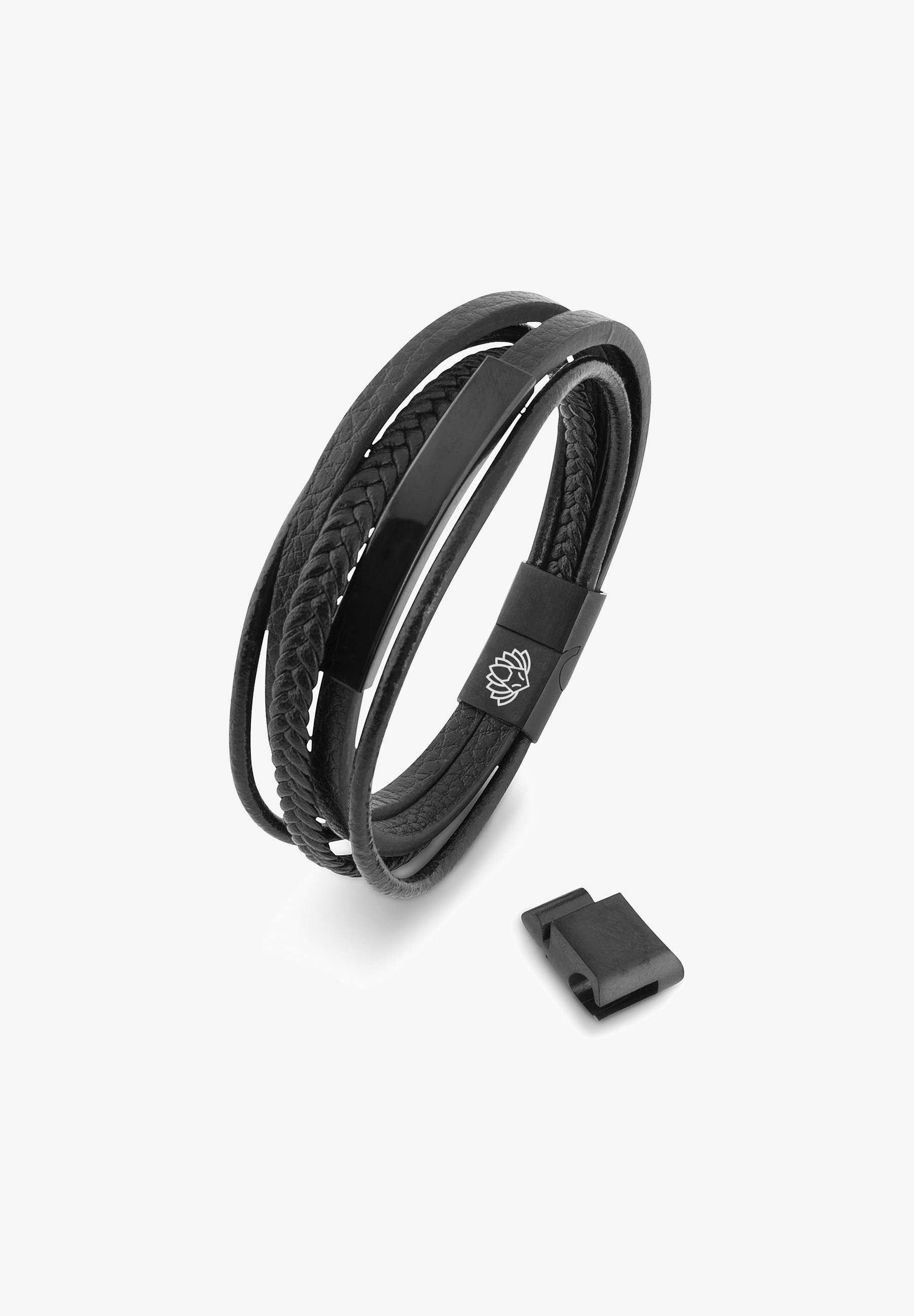 Akitsune KUNSTLEDER - Bracelet - schwarz
