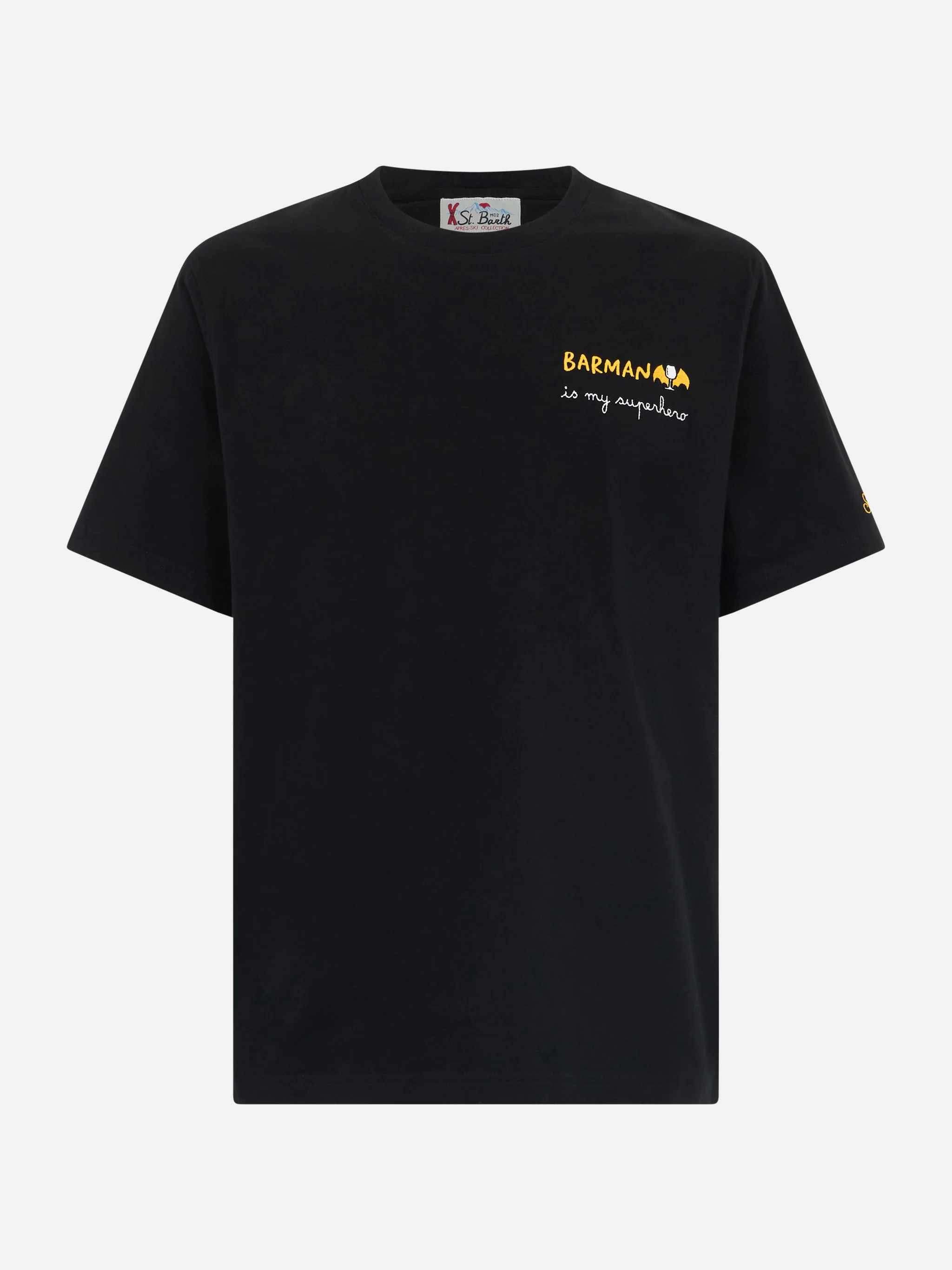 T-shirt da uomo in cotone pesante Arnott con ricamo Barman