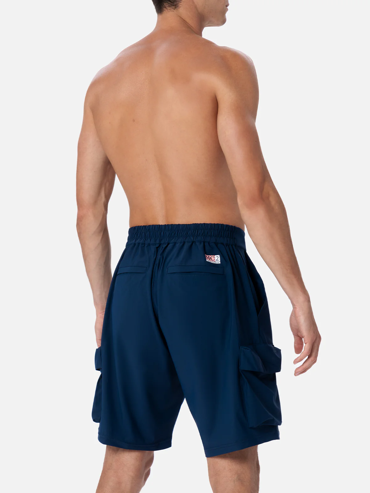 Bermudashorts voor heren van technisch materiaal in marineblauw.