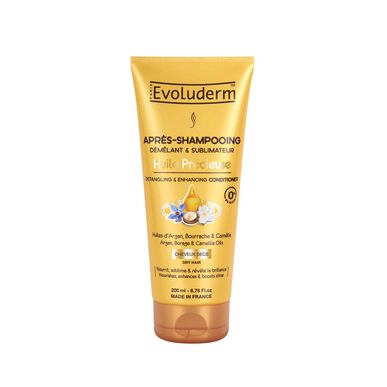Evoluderm balsam for tørt hår, dyrebar olje, 200 ml