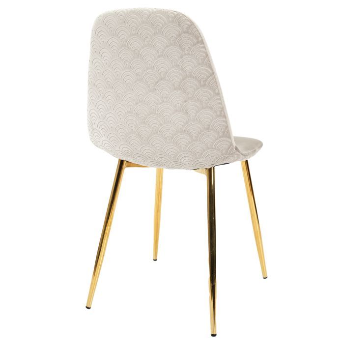 Lot De 4 Chaises - Home Deco Factory - Design Scandinave - Grises Et Or