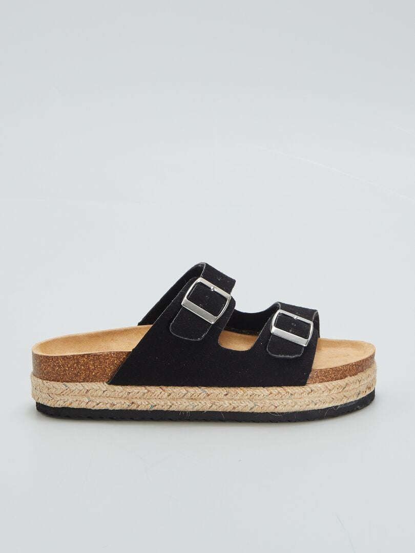 Platform sandalen - zwart