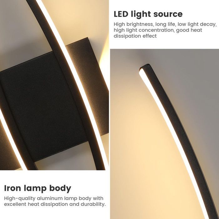 DELIPOP Applique Murale LED 27W - Design Moderne - Éclairage Chaud 3000K - Aluminium et Fer - Idéal pour Escaliers, Couloir, Balcon