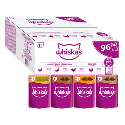 Whiskas 1+ Beutel Mega-Packung 96 x 85 g