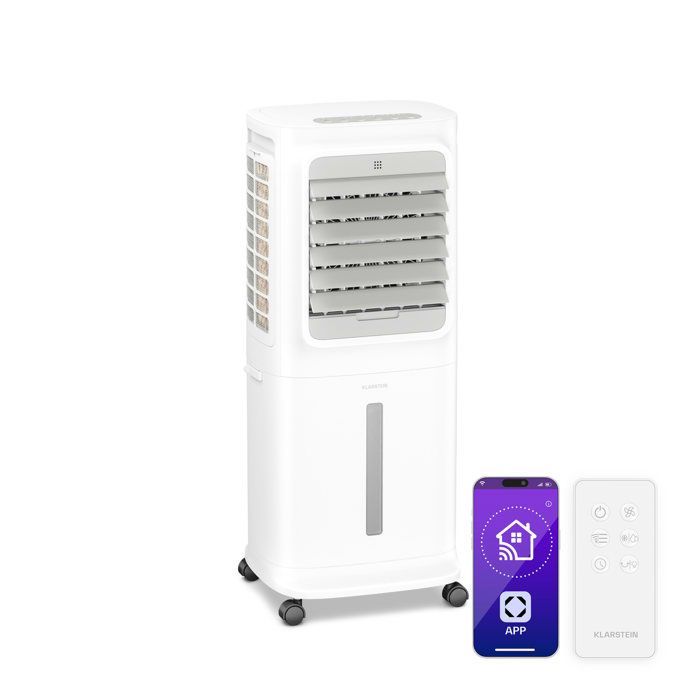 Ventilador inteligente Klarstein Breezcube - 340 m³/h - 10 L - 30 m² - 3 modos - 50 W - Blanco