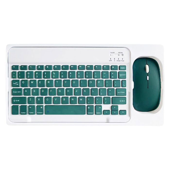 Clavier et Souris Sans Fil Bluetooth, Ultra Fins et Compact, Teal Foncé, Compatible PC/Tablette/Téléphone