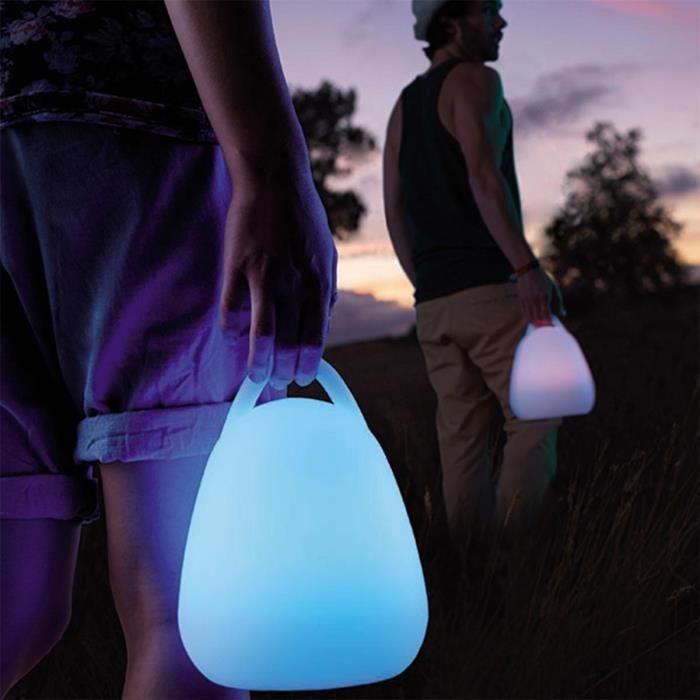 Lámpara de trabajo LED inalámbrica LUMISKY LIBERTY C25 - Resistente al agua y flotante - Altura 24 cm - Blanca y multicolor