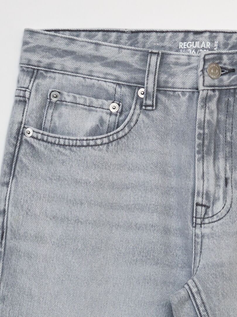 Rechte jeans met 5 zakken - L30 - GRIJS