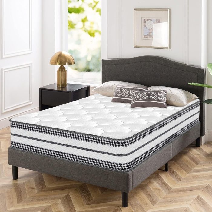 Colchón de 90x200 cm - Grosor 26 cm, Híbrido - Muelles ensacados + Espuma viscoelástica, Ergonómico - 7 zonas, Firmeza media