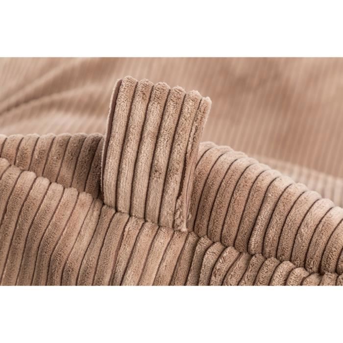 Sillón tipo puf KEIKO M en pana beige