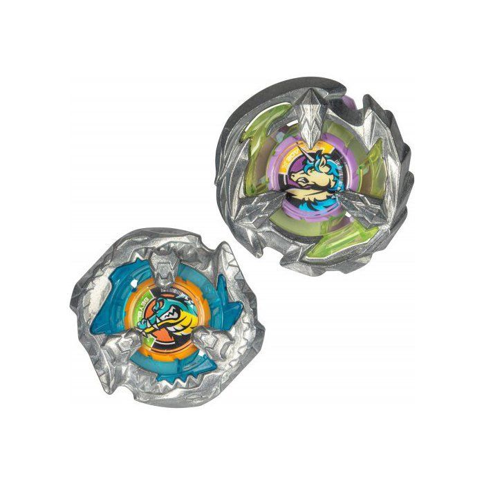 Coffret Beyblade 2 Toupies : Croc 3-60LF + Sting Unicorn 4-60P - Type attaque et équilibre + 1 Carte tigre