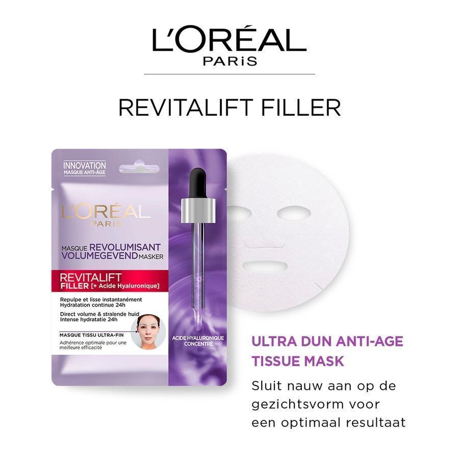 L'Oréal Paris Maska protiv starenja Revitalift Filler Maramica s hijaluronskom kiselinom – 1 komad