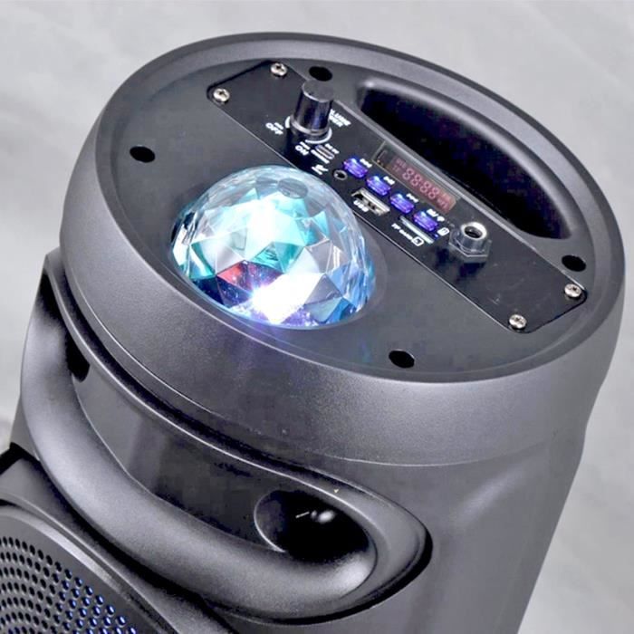 INOVALLEY KA02 BOWL - 400W Bluetooth-Lautsprecher mit Beleuchtung - Karaoke-Funktion - Mehrfarbige LED-Kaleidoskopkugel - USB- und Micro-SD-Anschlüsse