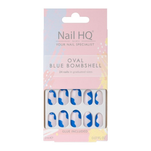 Nail HQ Ovalni plavi bombasti nokti