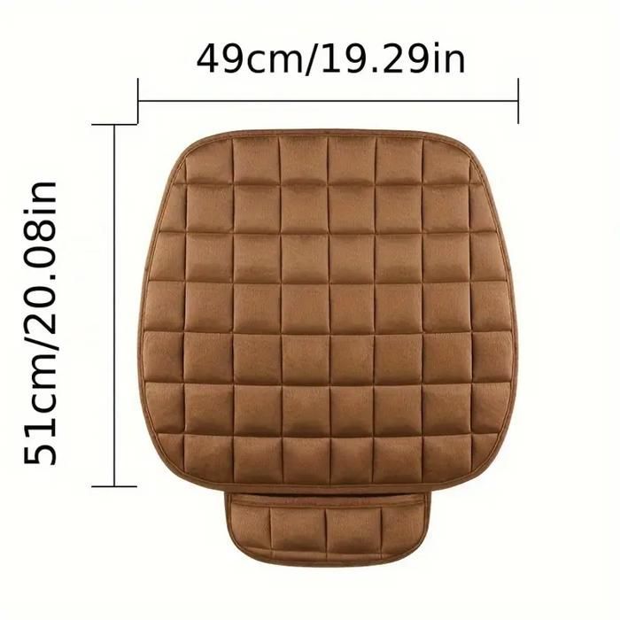 Plush car seat covers (2 pieces) - Universal protectors for cars, homes, offices and chairs (brown)