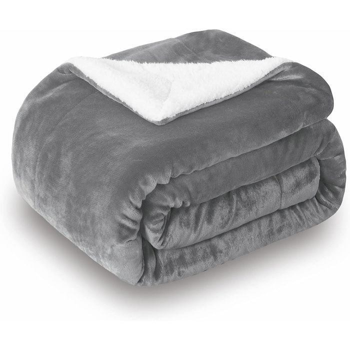 Couverture 200x230 cm Plaid Epais Polaire et Confortable Couverture Canape Super Douce Couverture Sherpa Couverture lit 2 Personne