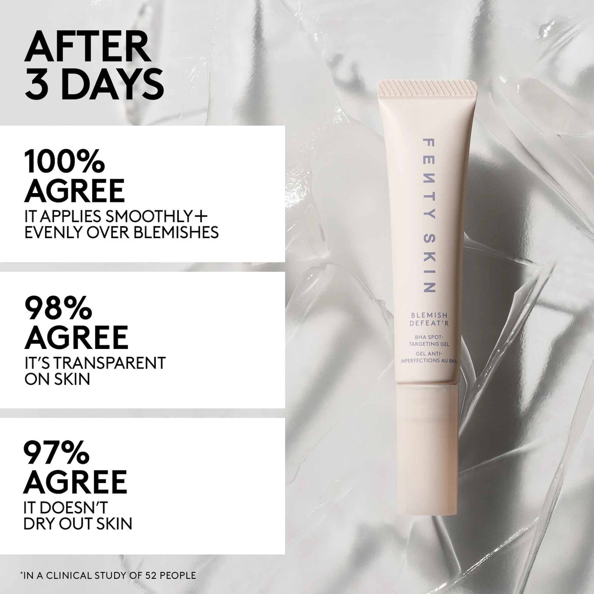Blemish Defeat'r BHA folttisztító gél 15 ml - Fenty Skin