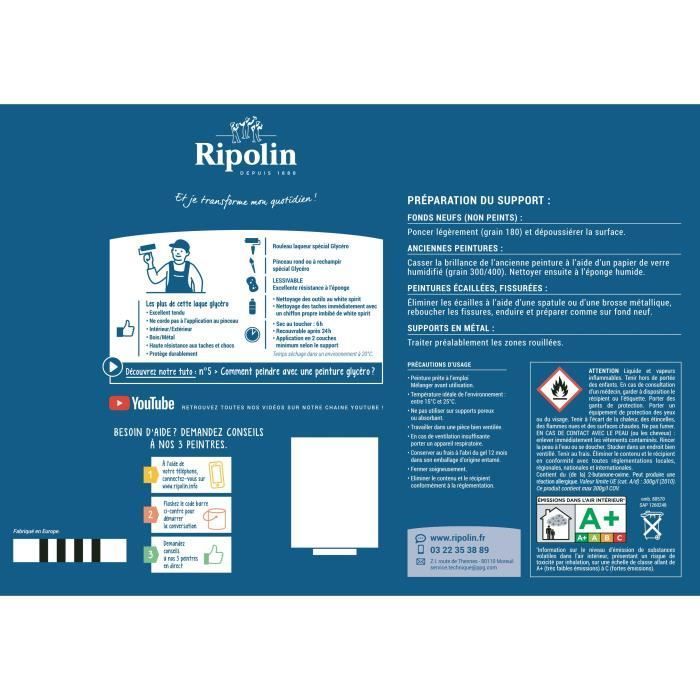 RIPOLIN Glycero Dekorlack für den Innen- und Außenbereich – Baskischrot Satin, 2 l