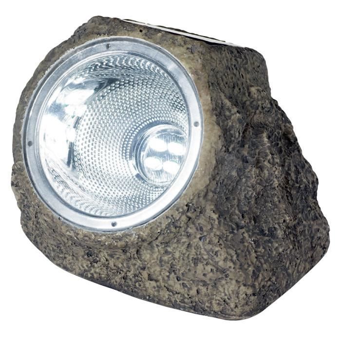 Polyresin-aurinkokennovalaisin - GALIX - Rock - 10 lumenia - Ruskea - LED