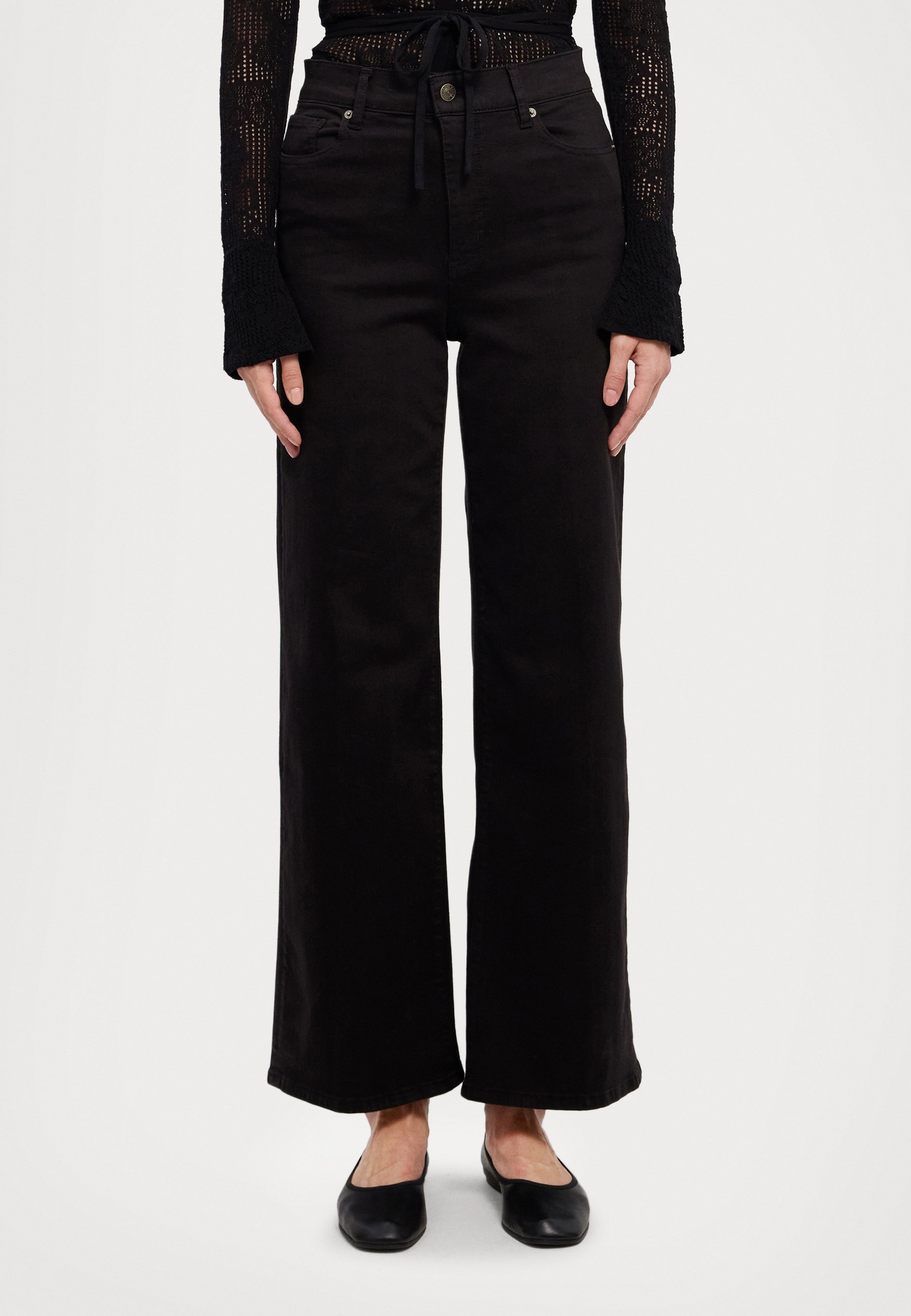 FRAME LE SLIM PALAZZO - Pieds larges - noir