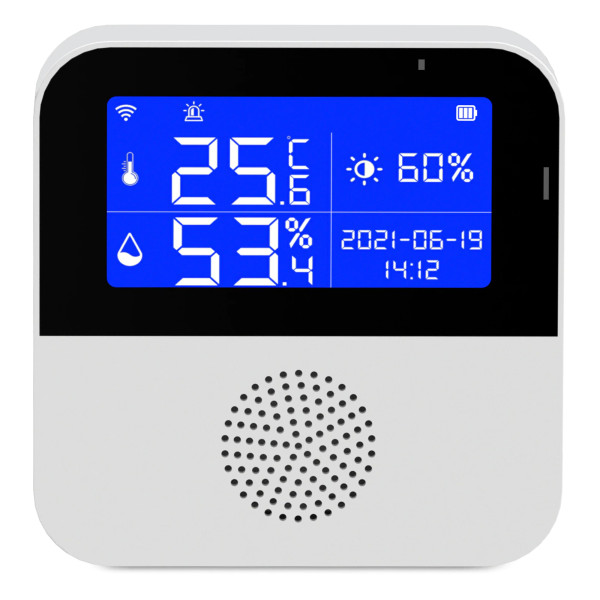 Inteligentny czujnik temperatury wilgotności  jasność sonda Lcd Wifi Tuya