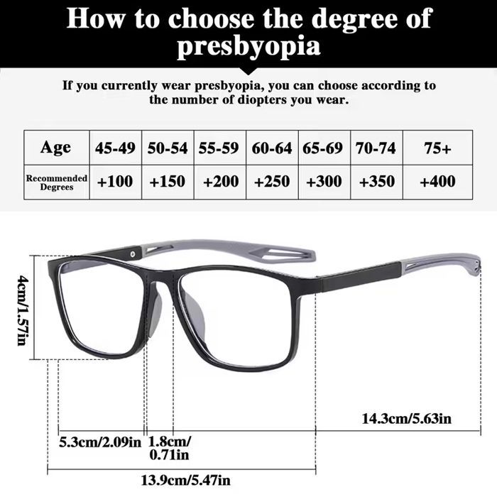 Lesebrille – IKYS – Klassisch – Schwarz – Ultraleicht – 3,5 Dioptrien