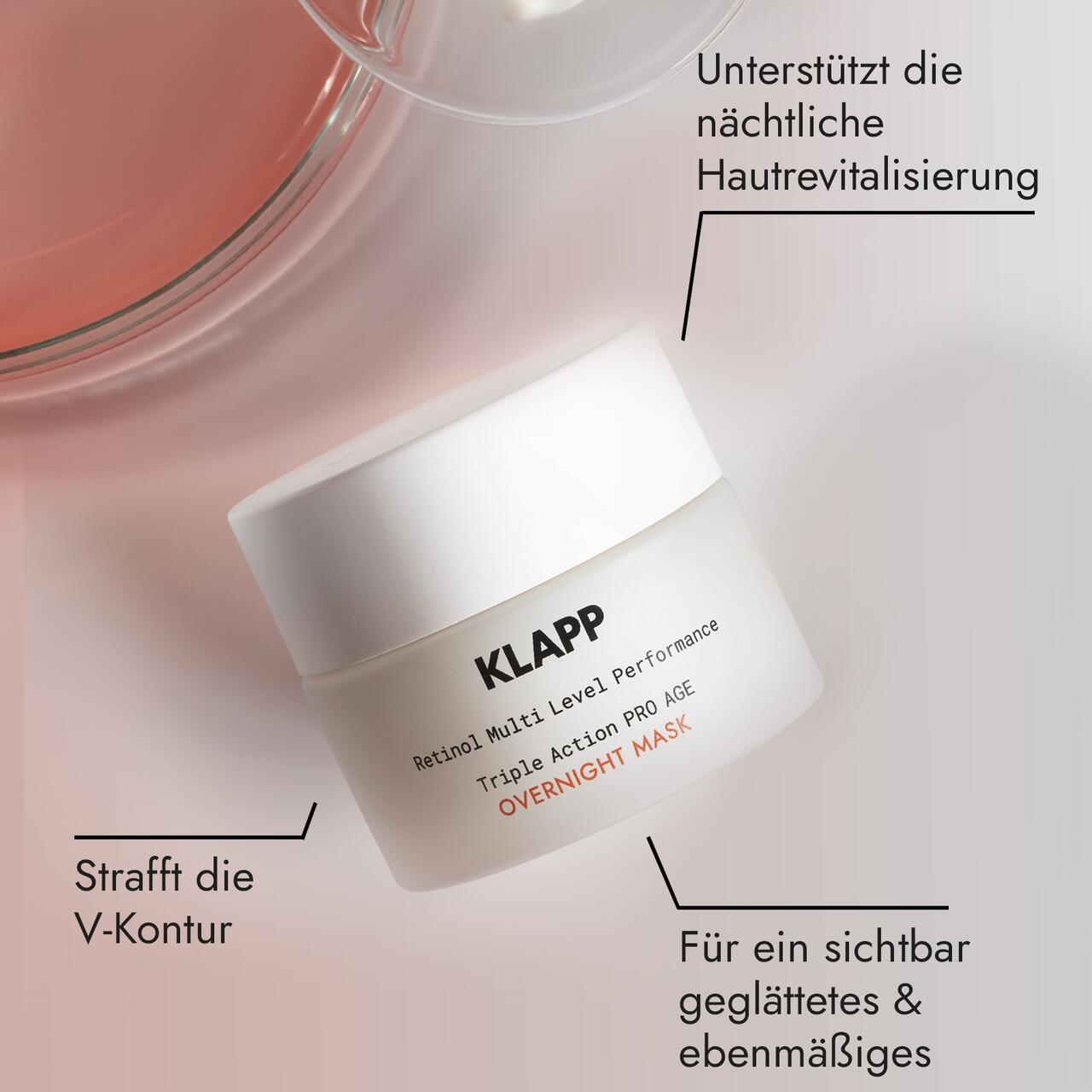 Klapp nakts krēms pret novecošanos Retinol Triple Action Pro Age nakts maska - 50 ml