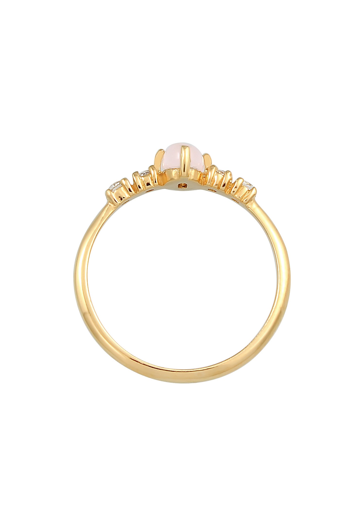 Elli PREMIUM Femmes Oval Engagement Elegant scintillant avec Quartz rose et Topaze en argent sterling 925