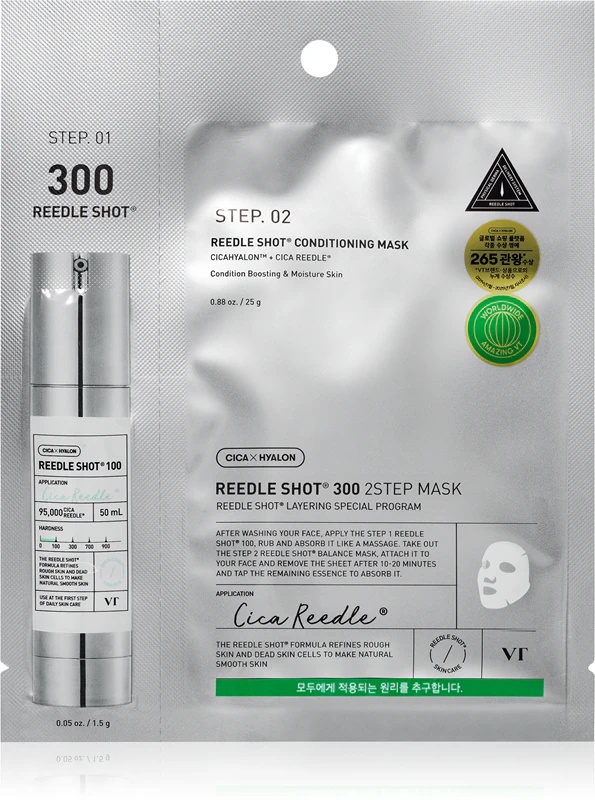 VT Cosmetics Reedle Shot 300 2-Step Mask intensyviai regeneruojanti kaukė dvifazei odos priežiūrai