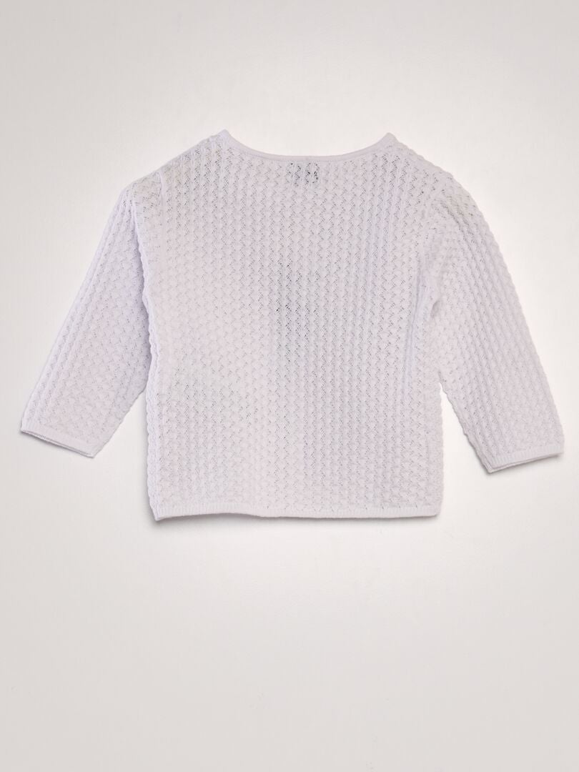 Gebreid vest met patroon - wit