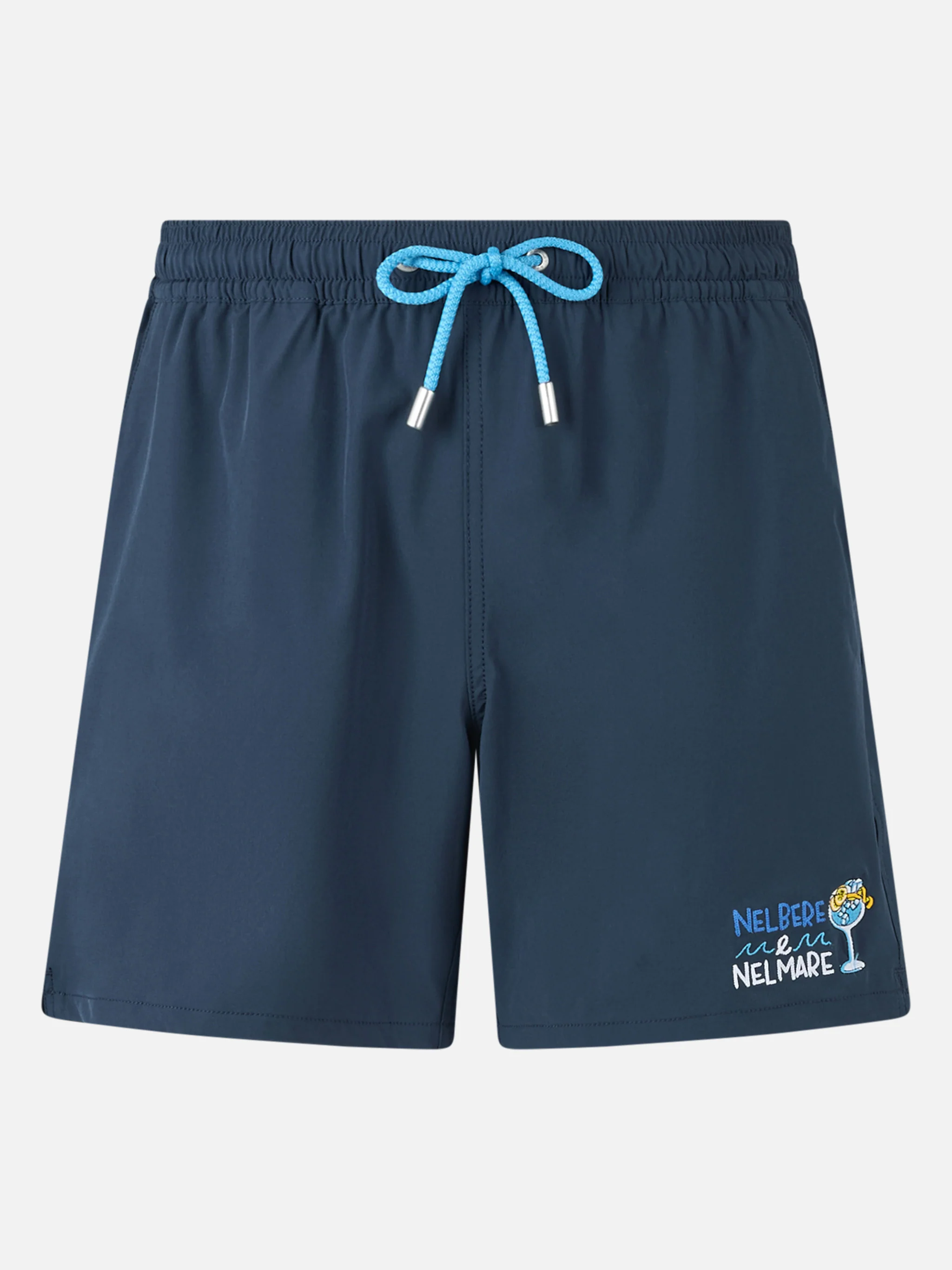 Klassiek, comfortabel stretchbadpak met borduursels. In het water en in de zee.
