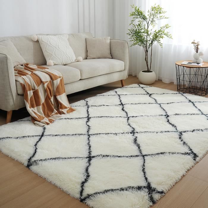 Shaggy Living Room Rug 160 x 230 cm Bedside Rug Long Pile Soft Fluffy Rug for Living Room Bedroom Sofa