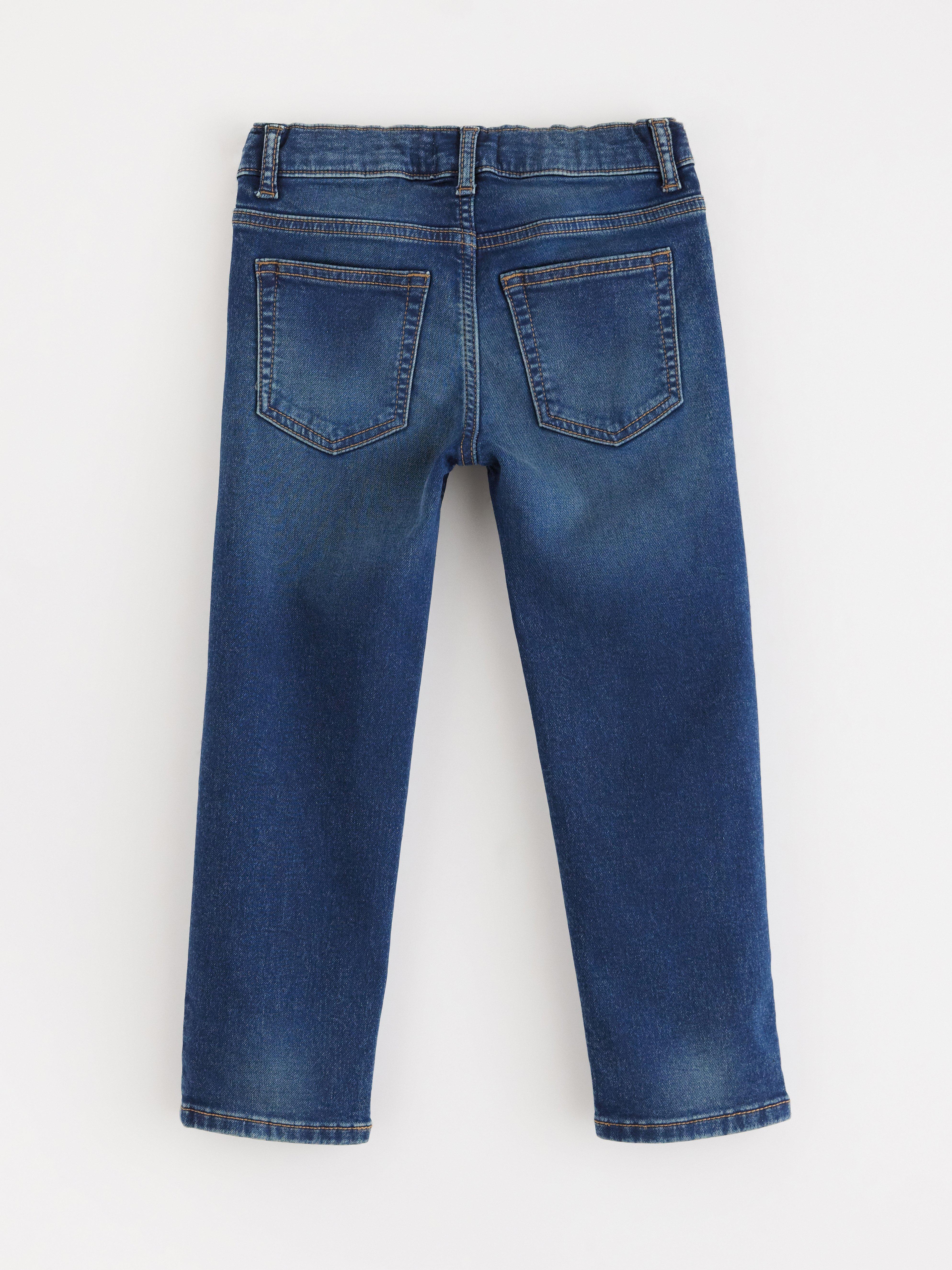 Calça jeans reta STAFFAN em denim tricot escuro