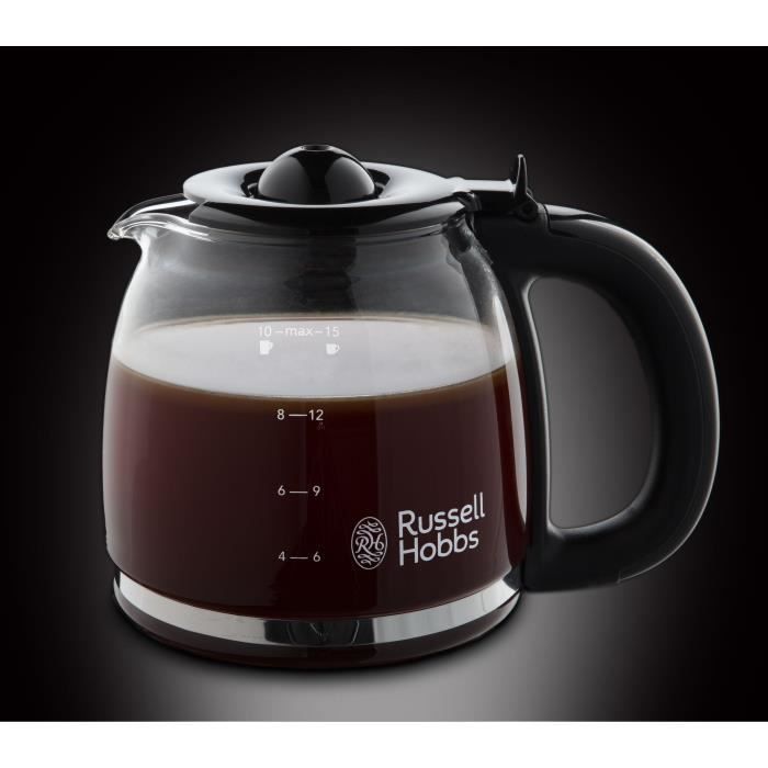 Cafetière Filtre - RUSSELL HOBBS - Colours Plus 24033-56 - Inox - Programmable - 15 tasses - Technologie WhirlTech - 1100 W