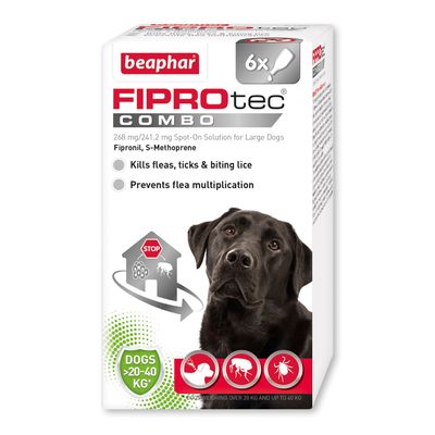 beaphar FIPROtec® COMBO Floh- und Zeckenmittel Spot-On für Hunde - L (20-40 kg)