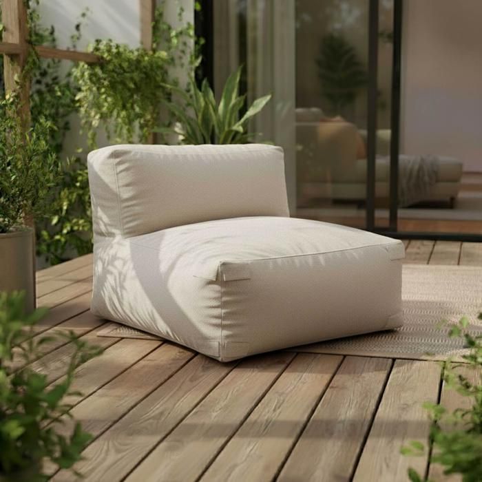 Set di mobili da giardino modulari Mixi a 5 posti a righe beige, Oviala