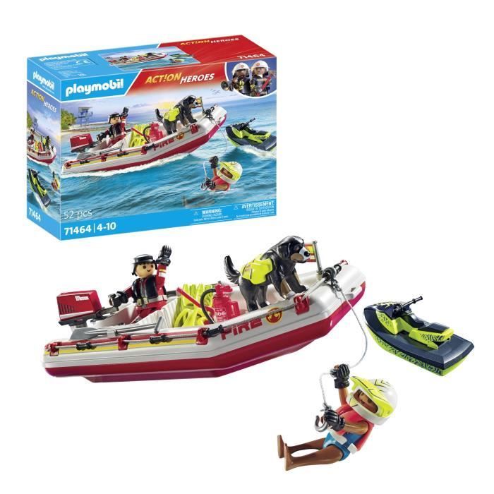 PLAYMOBIL 71464 Fireboat and Jet Ski - Action Heroes - Firefighters - Ages 4+