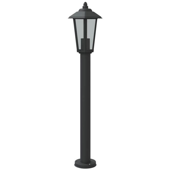 Lampade da terra per esterni, 3 pezzi, 80 cm, acciaio inox nero, 02_0042553