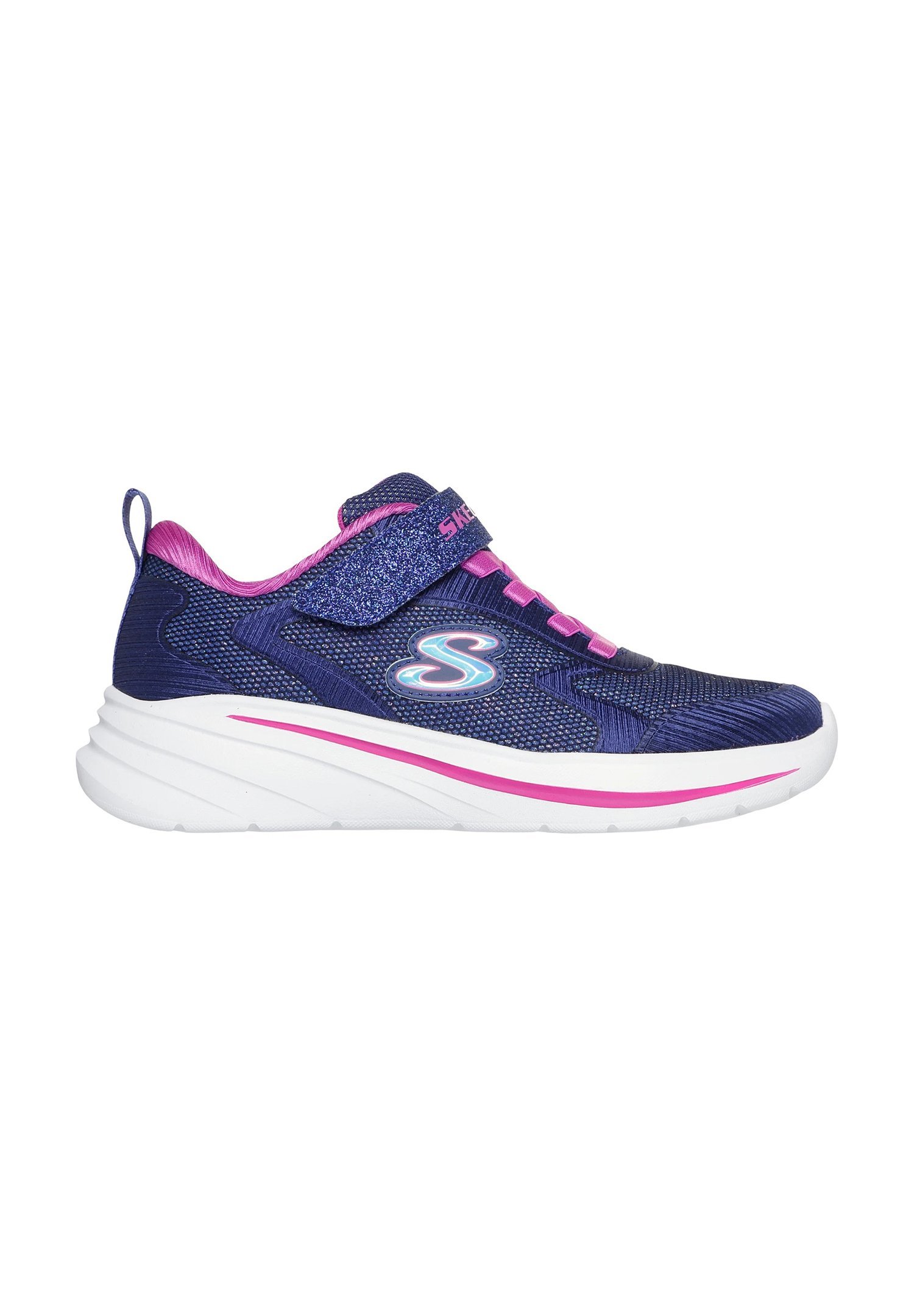 Skechers WAVE - Sneakers - marineblauwe glitter mesh/afwerking