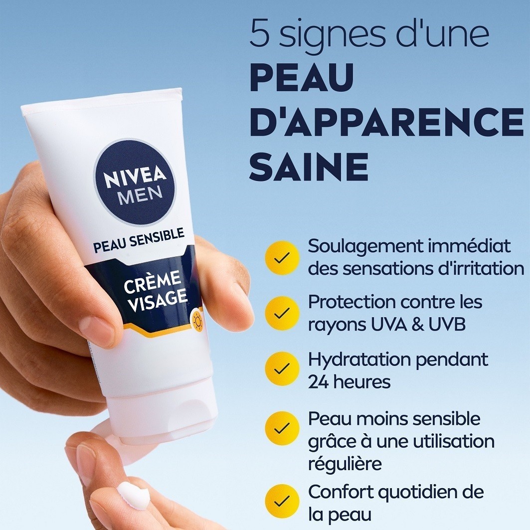 NIVEA Crème visage hydratant et protection solaire SPF15 peaux sensibles
