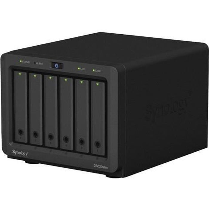 SYNOLOGY - Server di archiviazione (NAS) - DS620slim - 6 alloggiamenti - Processore Intel Celeron J3355 - 2 GB di RAM DDR3L - Case senza involucro