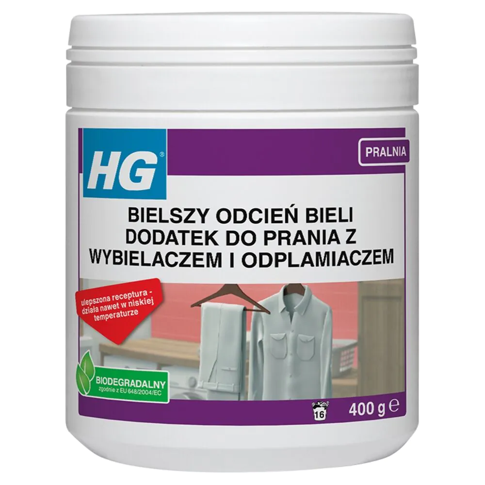 HG Bielszy odcień bieli - dodatek do prania z wybielaczem i odplamiaczem 400 g