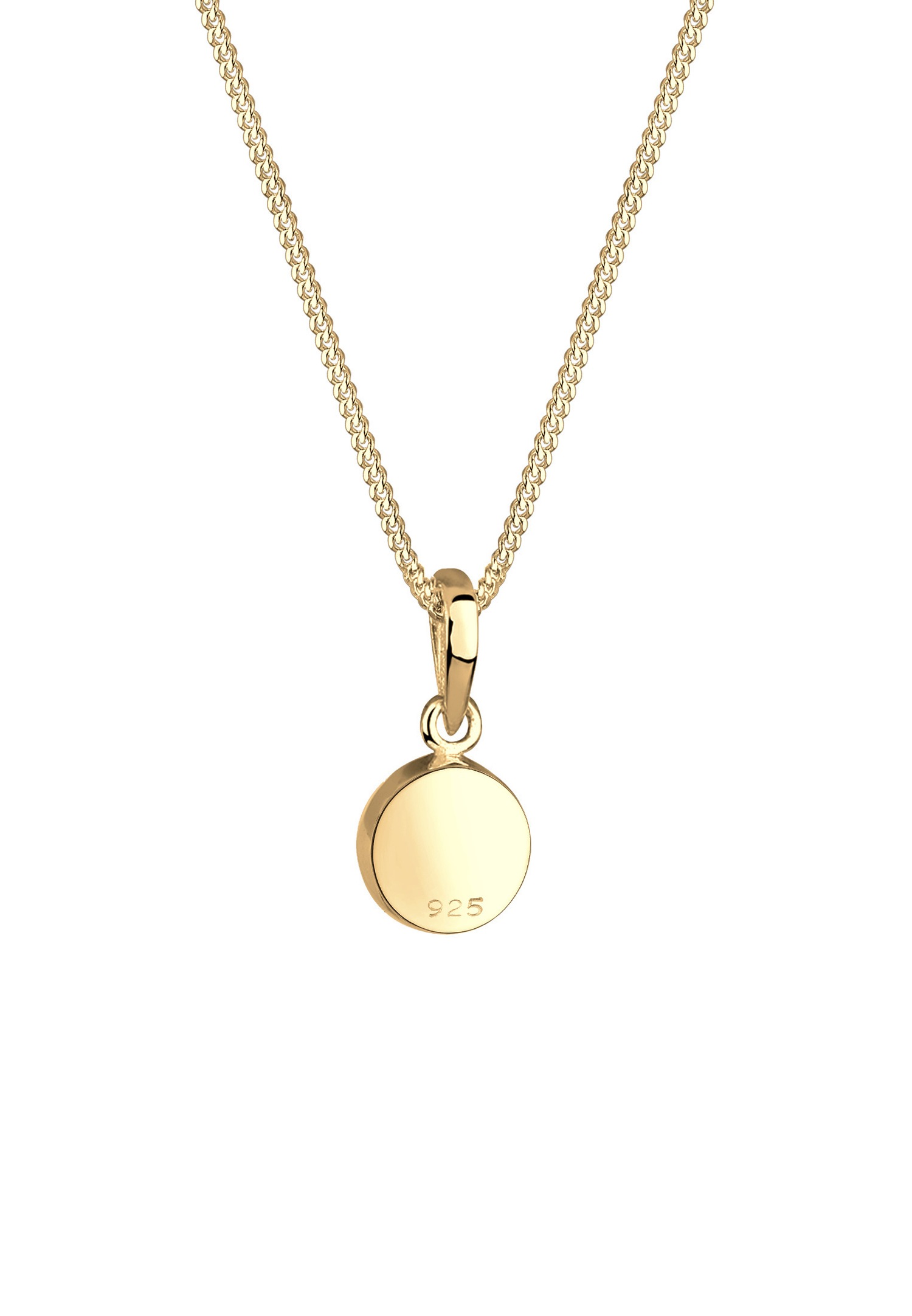 Elli Femmes Pendentif Rond avec Pierre de Lune en Argent Sterling 925