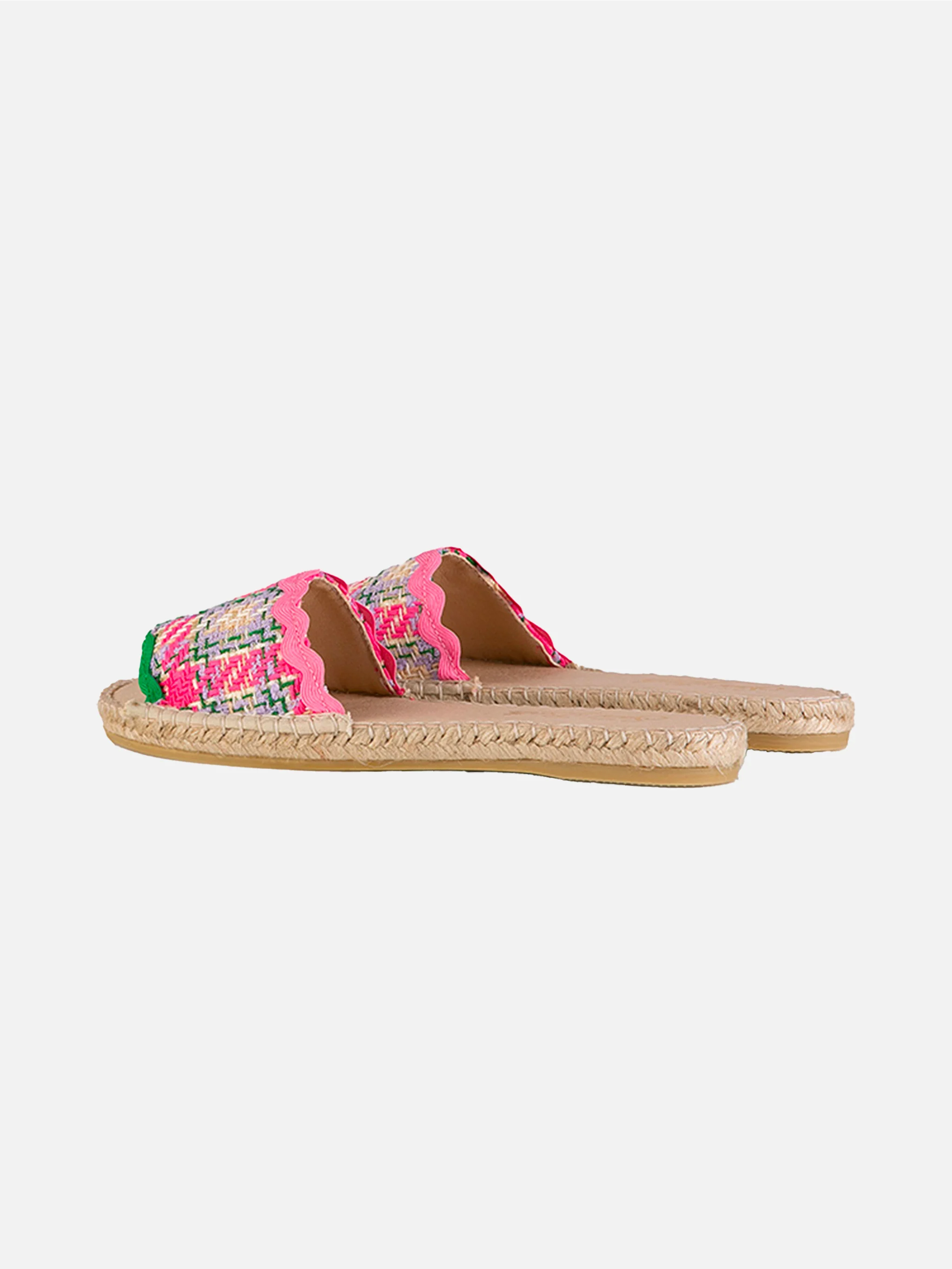 Dames espadrille met veelkleurige tweedstof